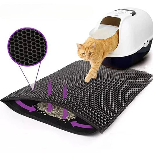 Double Layer Cat Litter Mat Waterproof & Non-Slip