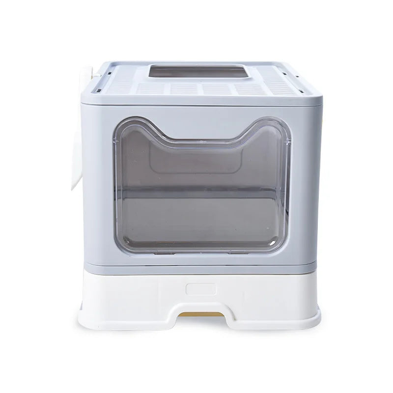Cat Face Folding Drawer Litter Box – Spacious & Eco-Friendly Design