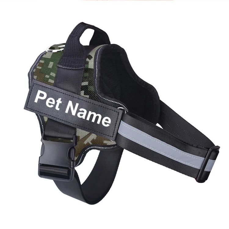 No-Pull Reflective Dog Harness - Custom ID Patch for Safe Outdoor Adventures