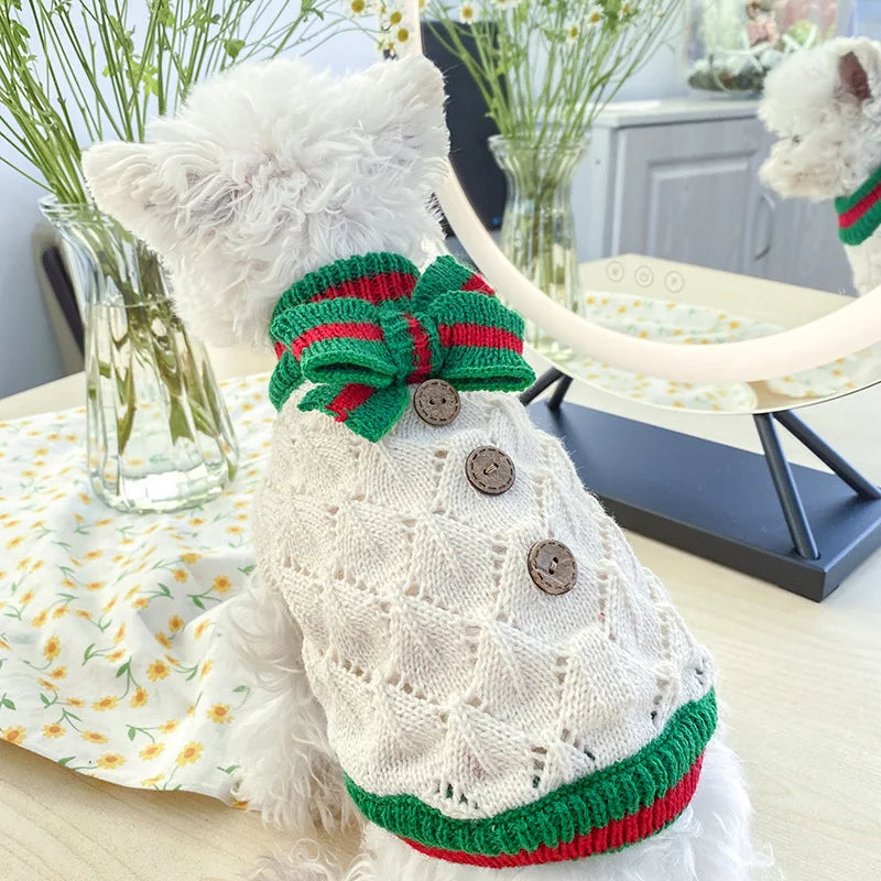 Designer Knitted Pet Sweater for Small Dogs & Cats