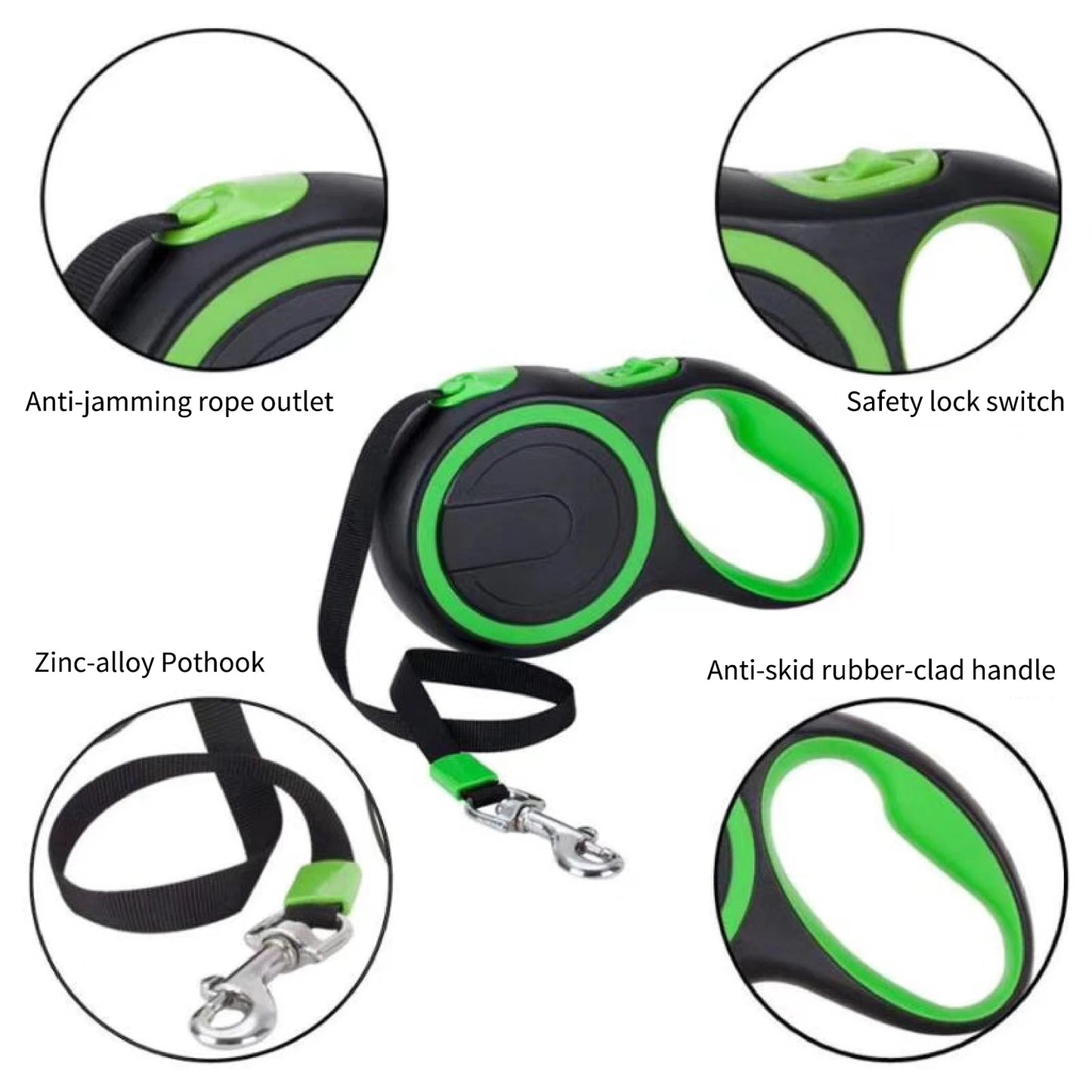 Automatic Retractable Dog Leash - Durable Nylon Ribbon for Small to Large Breeds