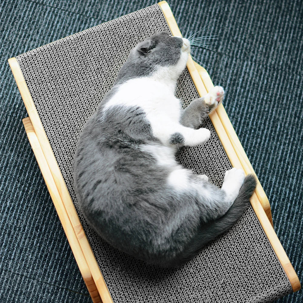 Wooden Cat Scratcher Scraper Detachable Lounge Bed 3 In 1