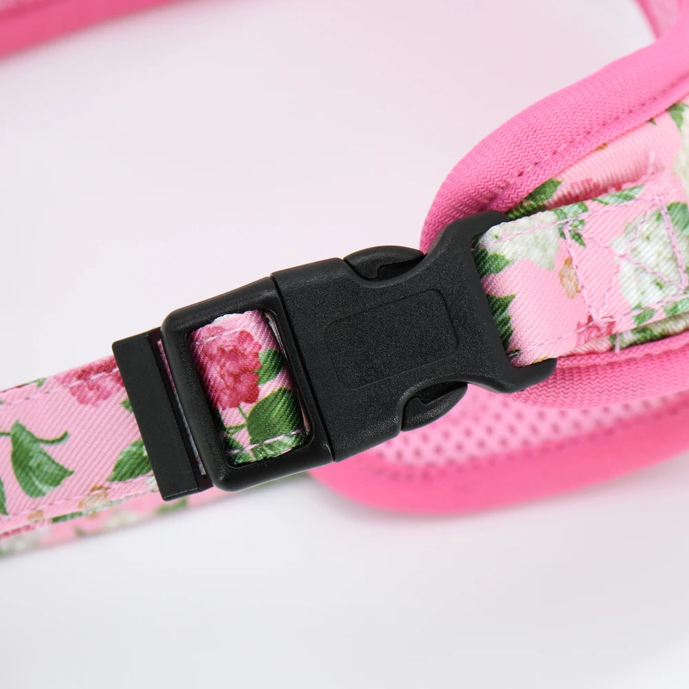 Adjustable Nylon Mesh Harness, Collar with Engraving & Leash Set for Small to Medium Pets