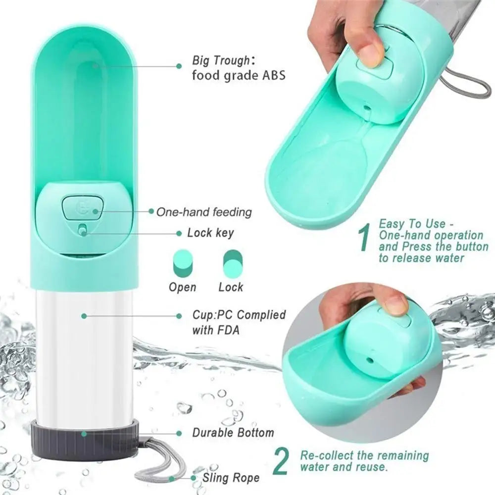 Pet Dog water Bottle Dispenser Outdoor Travel Activated Carbon Filter Drinking Bottle for Pet Cat Feeding Drinking Water bowl