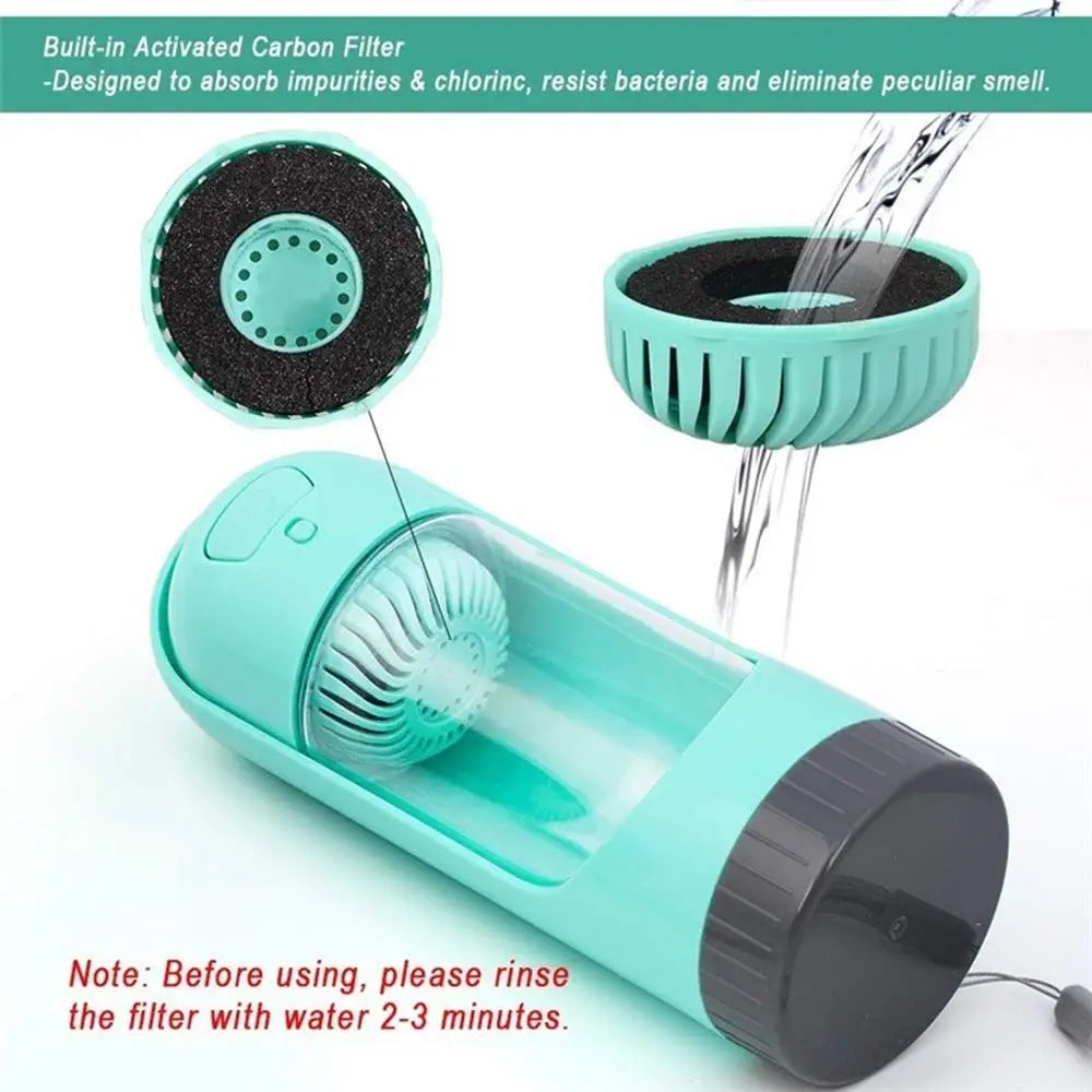 Pet Dog water Bottle Dispenser Outdoor Travel Activated Carbon Filter Drinking Bottle for Pet Cat Feeding Drinking Water bowl