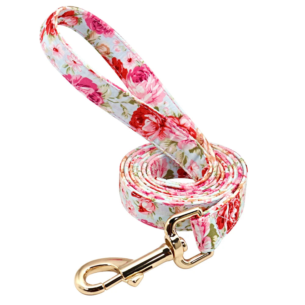 Personalized Floral Dog Collar or Leash or Set
