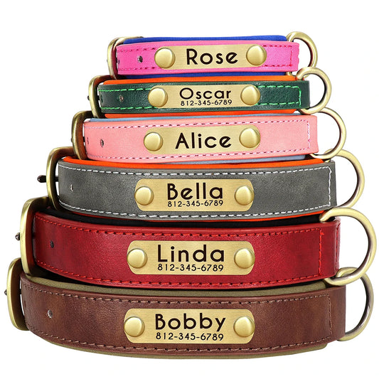 Customized Leather Dog Set OR Collar OR Leash With Free Engraved