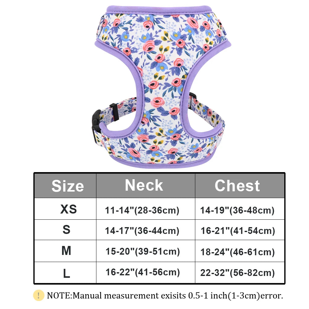 Chic Reflective Nylon Harness Fashion-Forward Prints for Stylish Walks