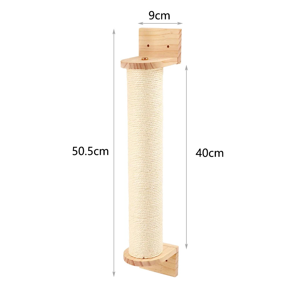 Cat Climbing Shelf Wall Mounted Four Step Stairway With Sisal Scratching