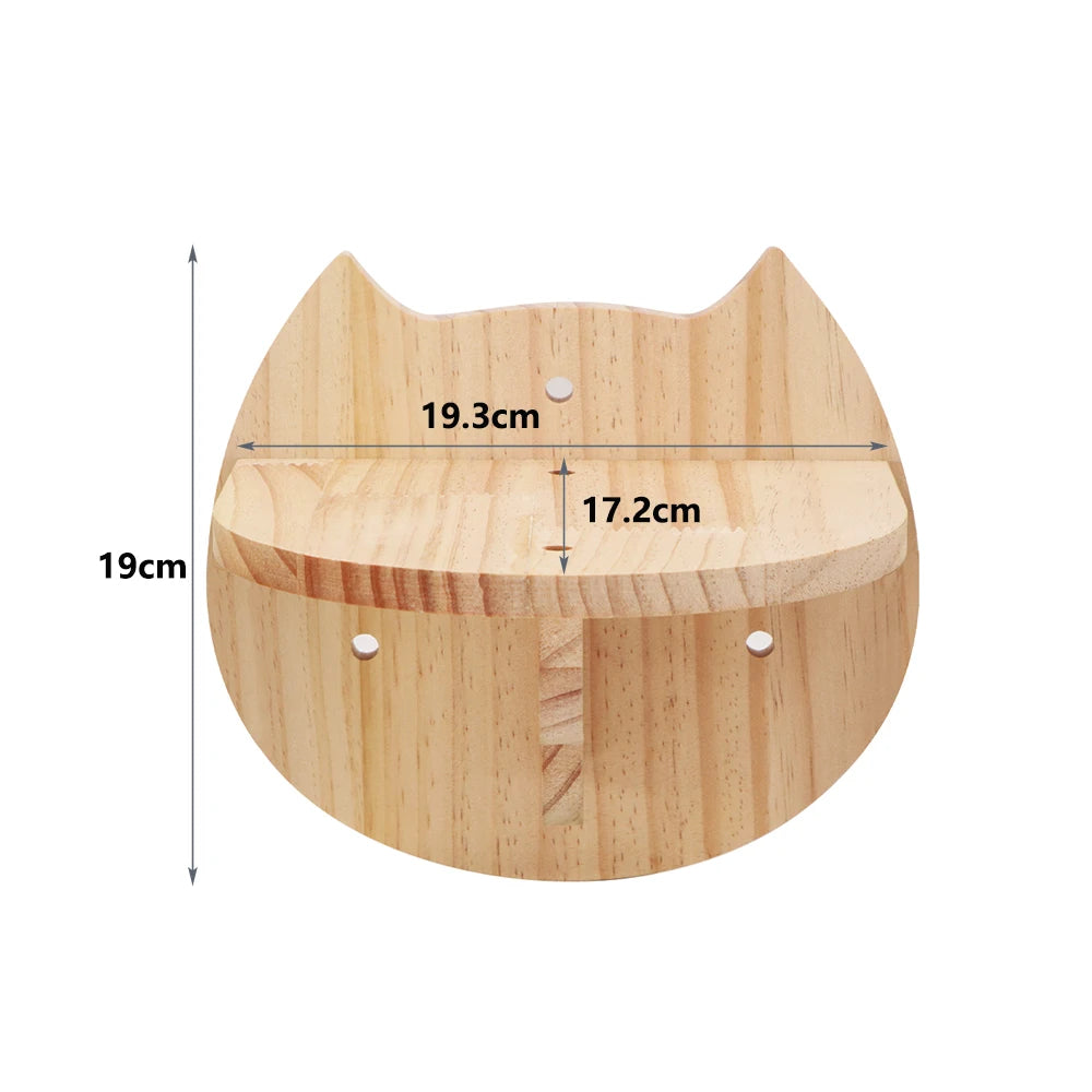 Cat Climbing Shelf Wall Hammock Shelves Moon Ladder Solid Wood Steps