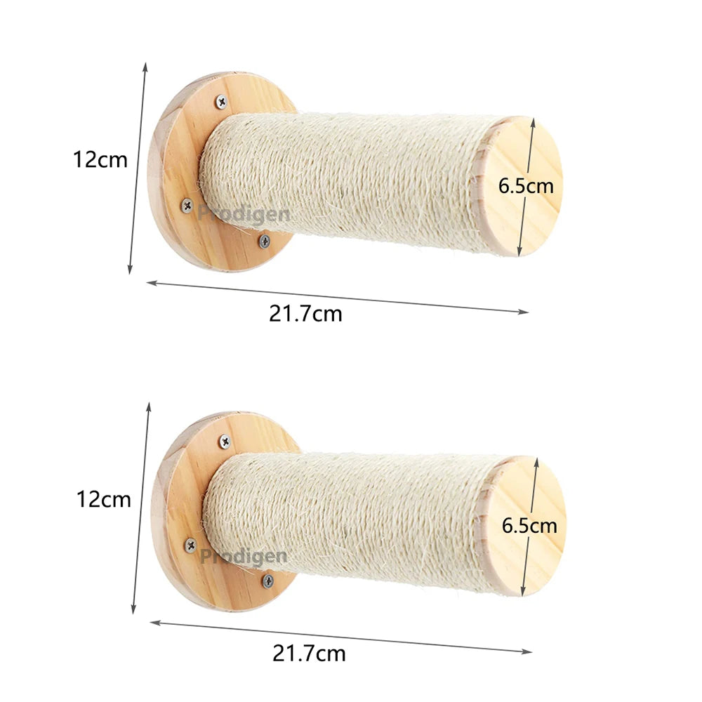 Cat Climbing Shelf Wall Mounted Four Step Stairway With Sisal Scratching