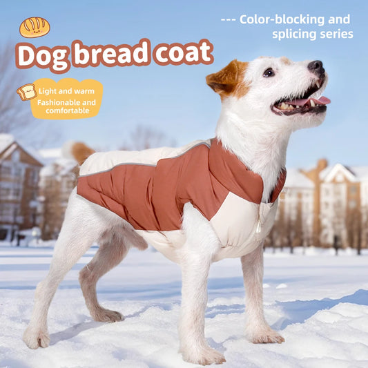 Cozy Paws Thermal Puffer Jacket - Two-Tone Winter Warmth for Small Dogs