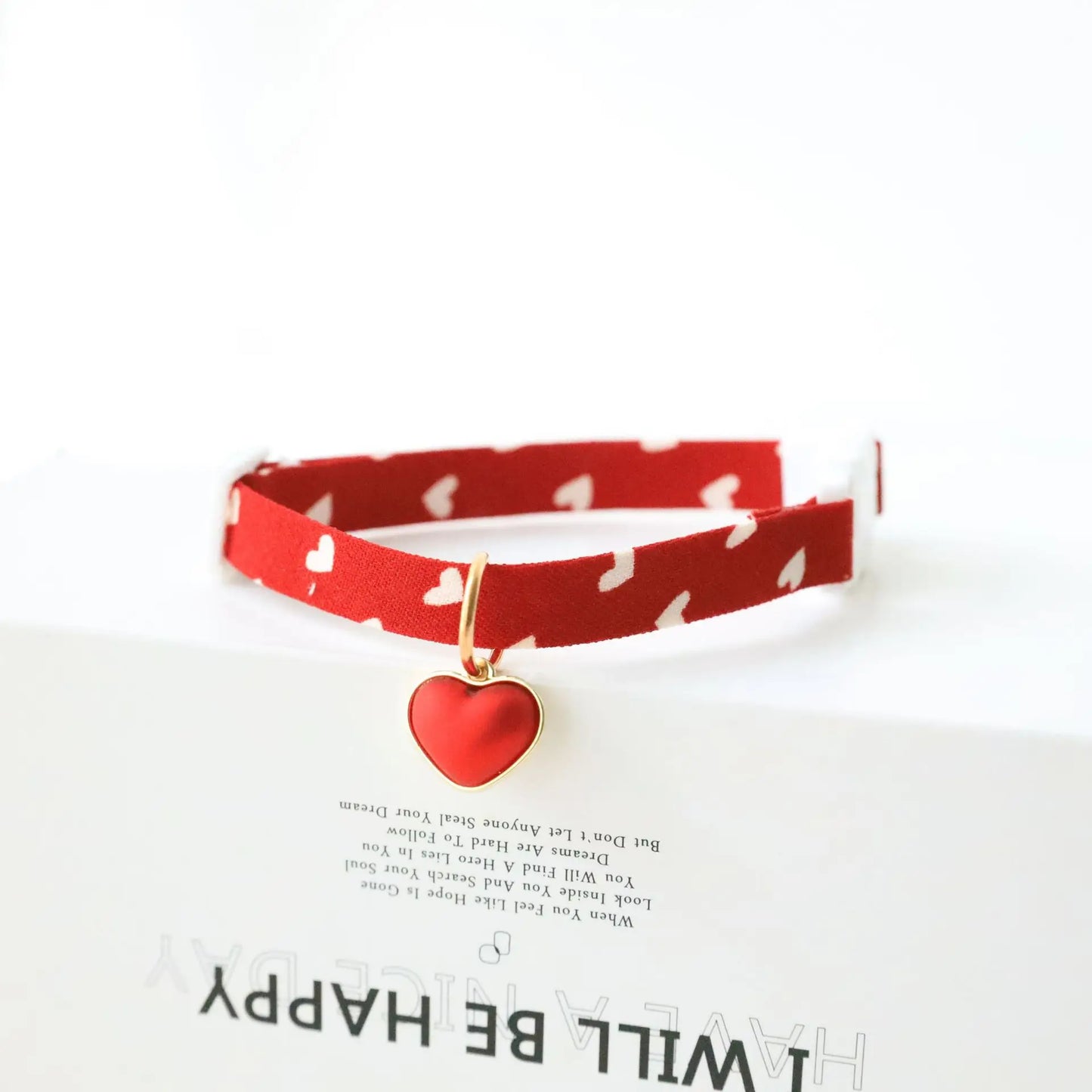 Heart-Shaped Breakaway Cat & Puppy Collar with Bell