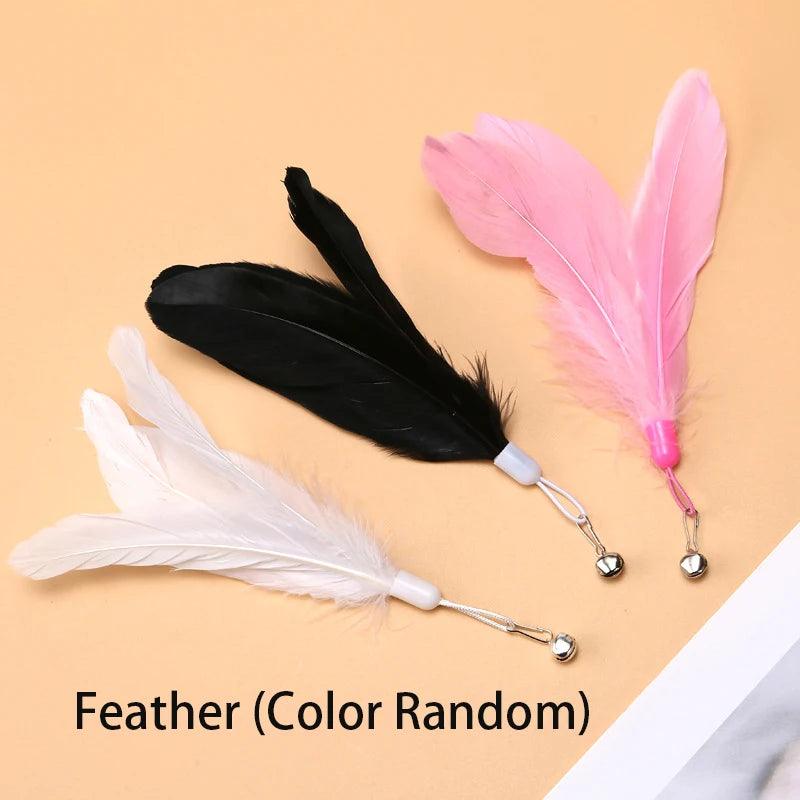 Interactive Cat Toy Handfree Teaser Wand Bird/Feather - Barking Meows