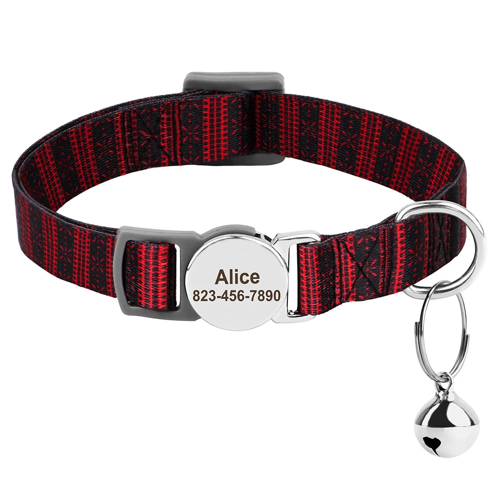 Personalized Pet Collar with Engraved ID & Bell – Safe & Stylish for Cats and Small Dogs