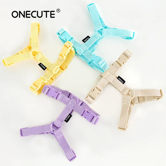 Macaron Color Dog Harness & Leash Set – Reflective Style for Puppies & Cats