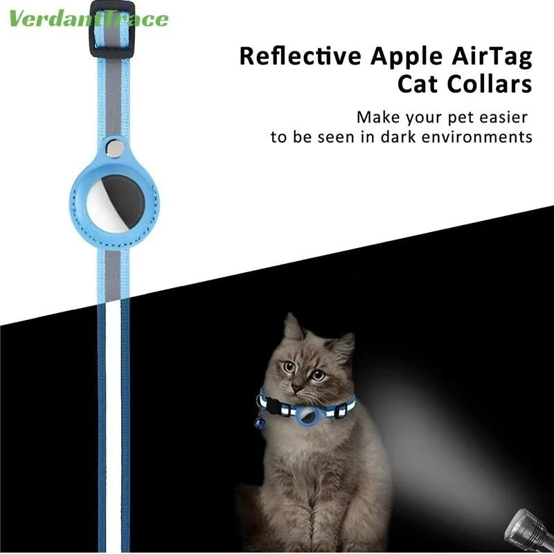 Reflective AirTag Cat Collar with Safety Breakaway & Bell