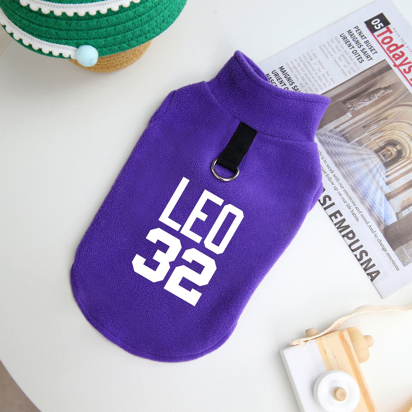 CozyPaws Personalized Fleece Vest - Custom Name & Number for Pets - Barking Meows