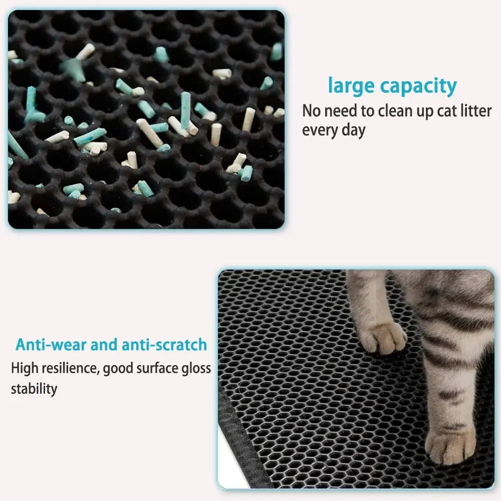 Double Layer Cat Litter Mat Waterproof & Non-Slip