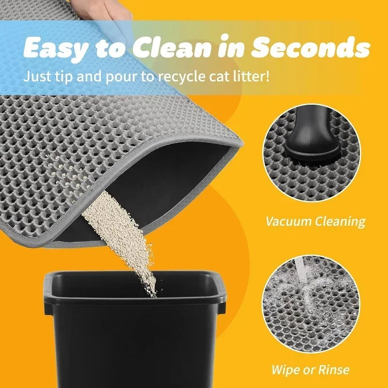 Non-Slip Cat Litter Mat: Double Layer Waterproof & Wear Resistant