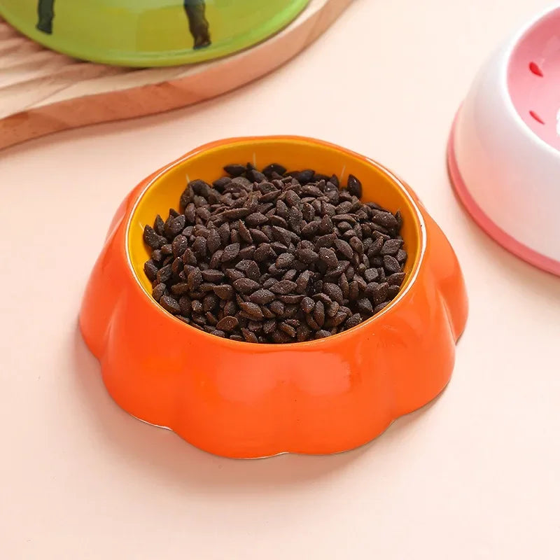 Fruit-Themed Ceramic Pet Bowls – Watermelon & Strawberry Designs
