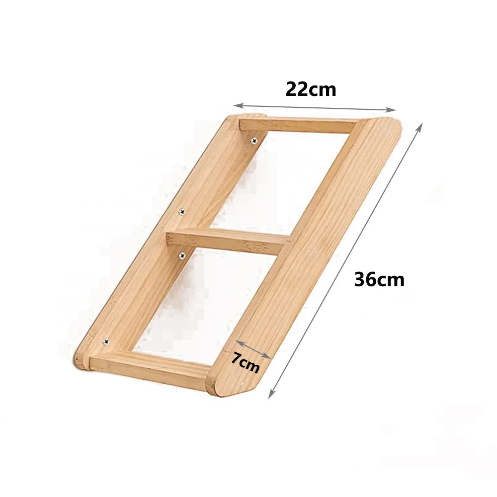 Cat Climbing Shelf Wall Hammock Shelves Moon Ladder Solid Wood Steps