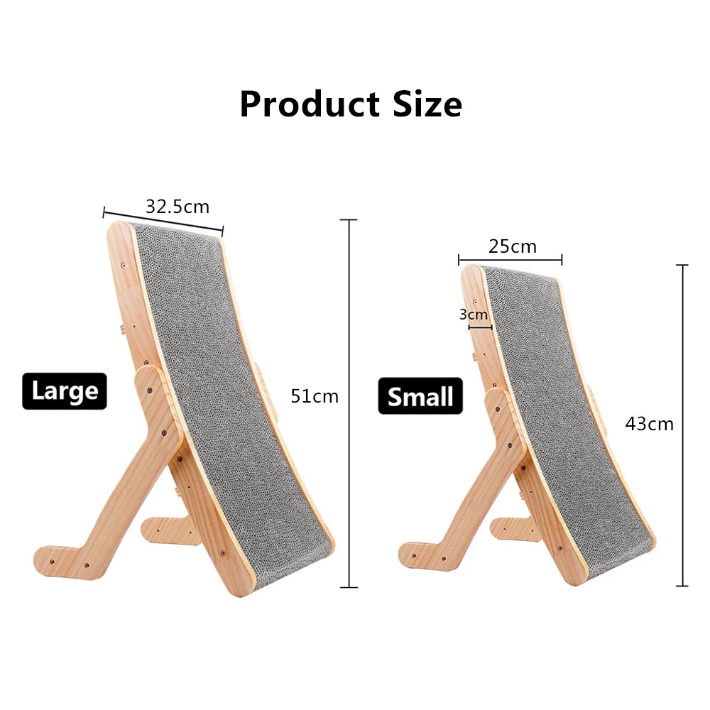 Wooden Cat Scratcher Scraper Detachable Lounge Bed 3 In 1
