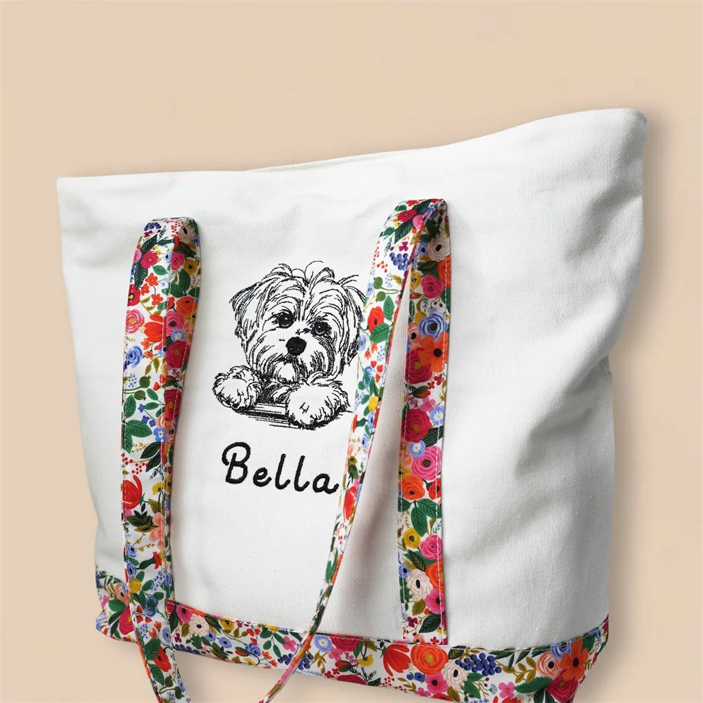Elegant Floral Dog Harness Set with Personalized Collar & Leash