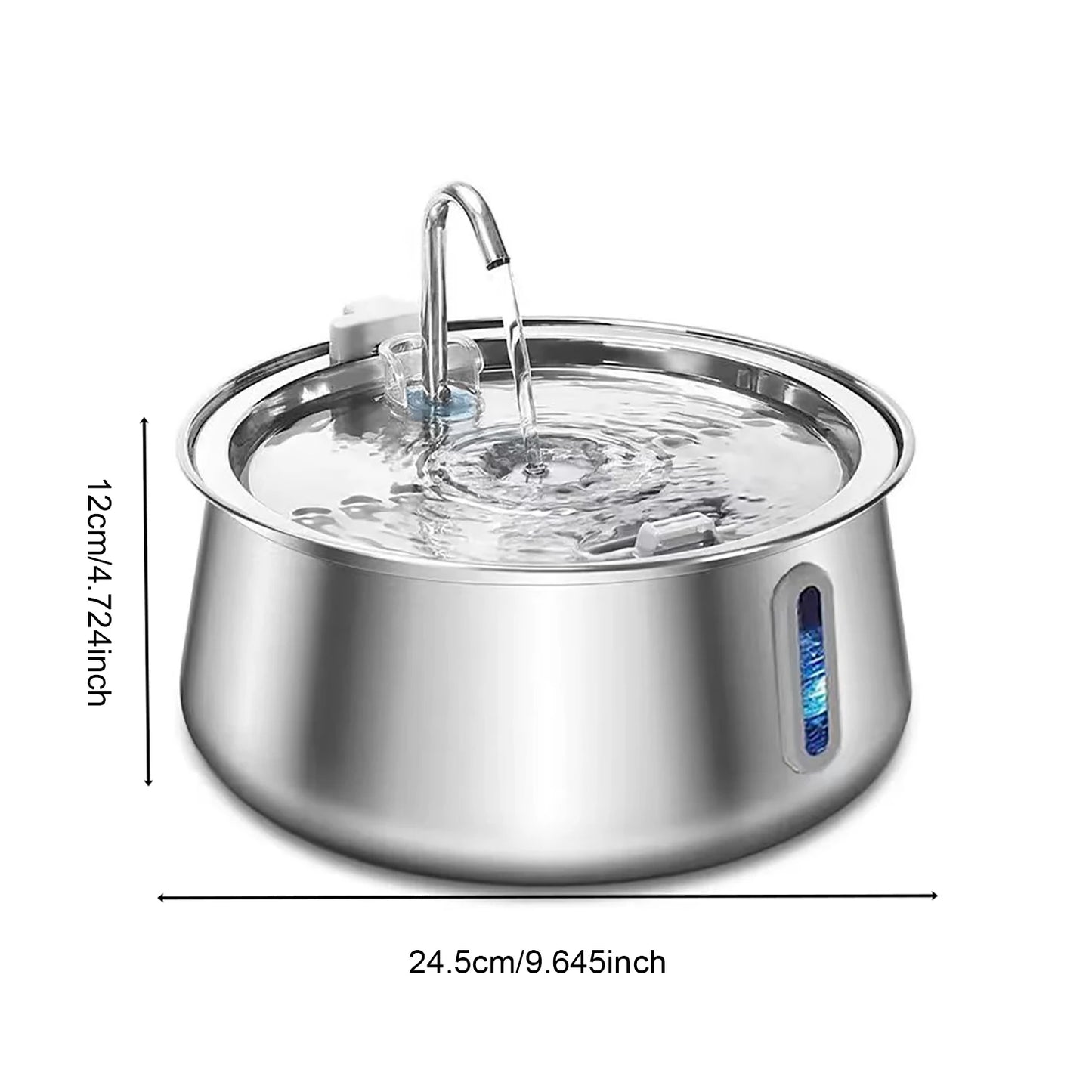 4L Stainless Steel Cat Drinking Fountain – Ultra-Quiet Hydration for Multiple Pets