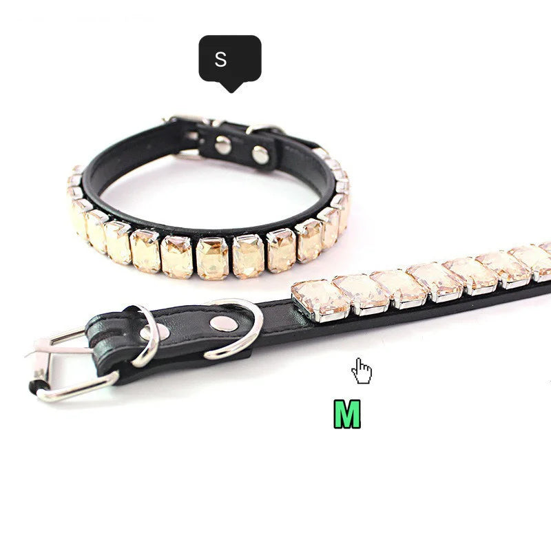 Bling Rhinestone Dog Collar – Sparkling Style with Glass Crystals