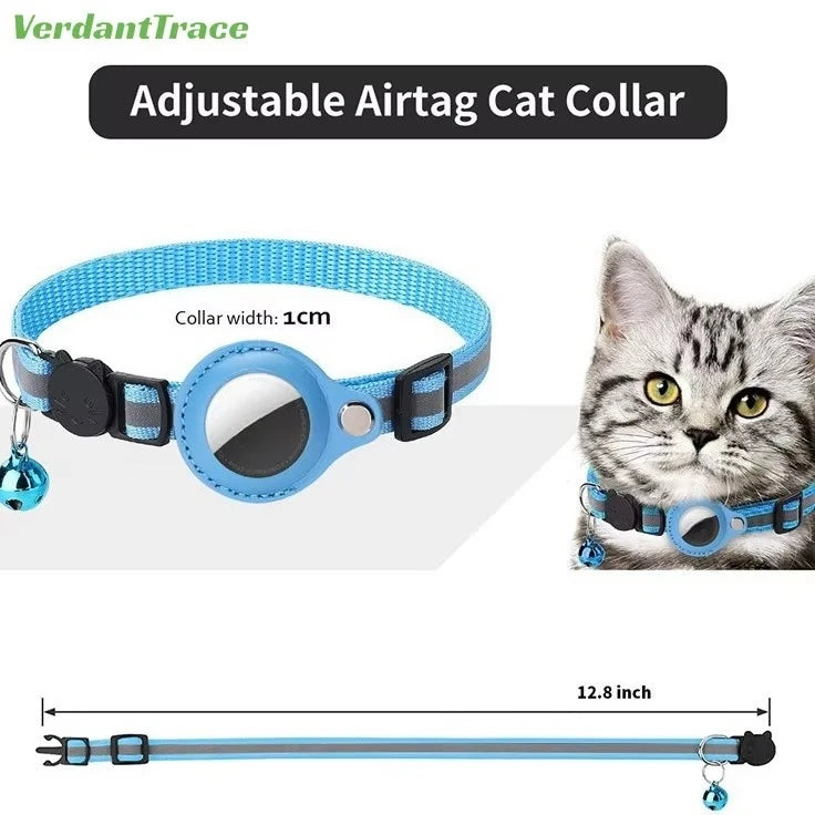 Reflective AirTag Cat Collar with Safety Breakaway & Bell