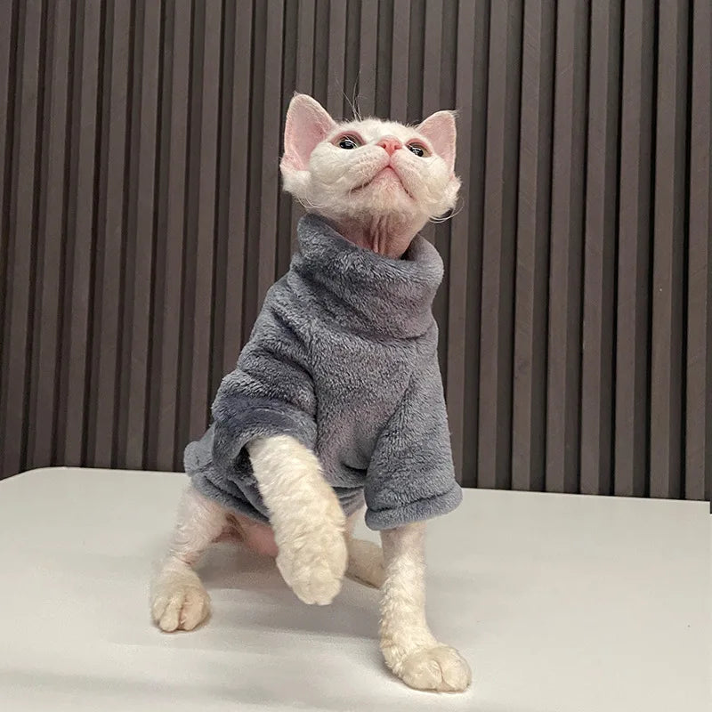 Turtleneck Cat Sweater Coat Winter Warm