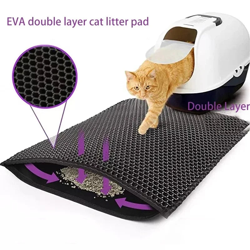Double Layer Cat Litter Mat Waterproof & Non-Slip