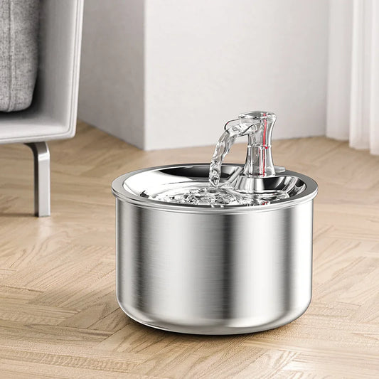 Stainless Steel Pet Water Fountain with Circulating Flow