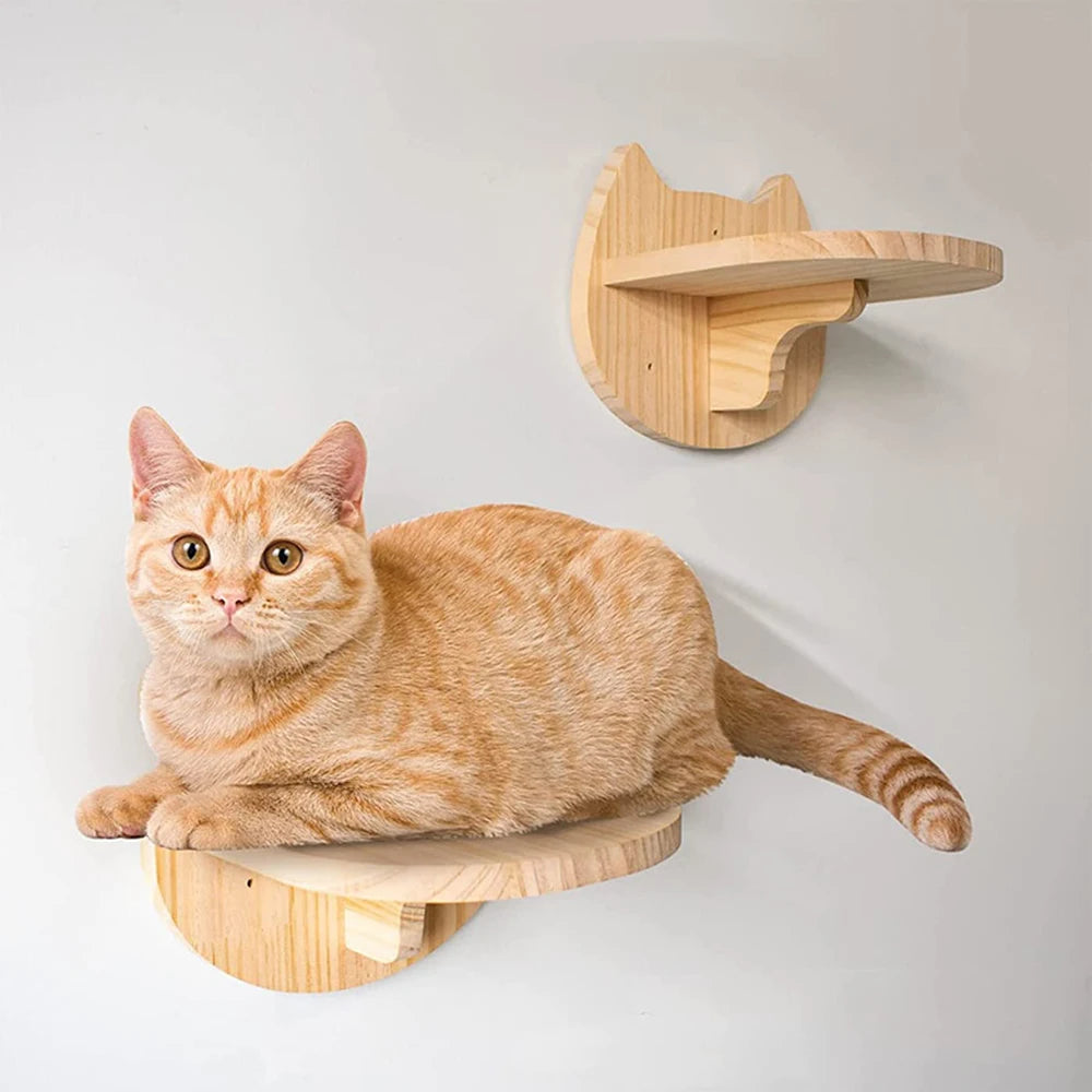 Cat Climbing Shelf Wall Mounted Four Step Stairway With Sisal Scratching