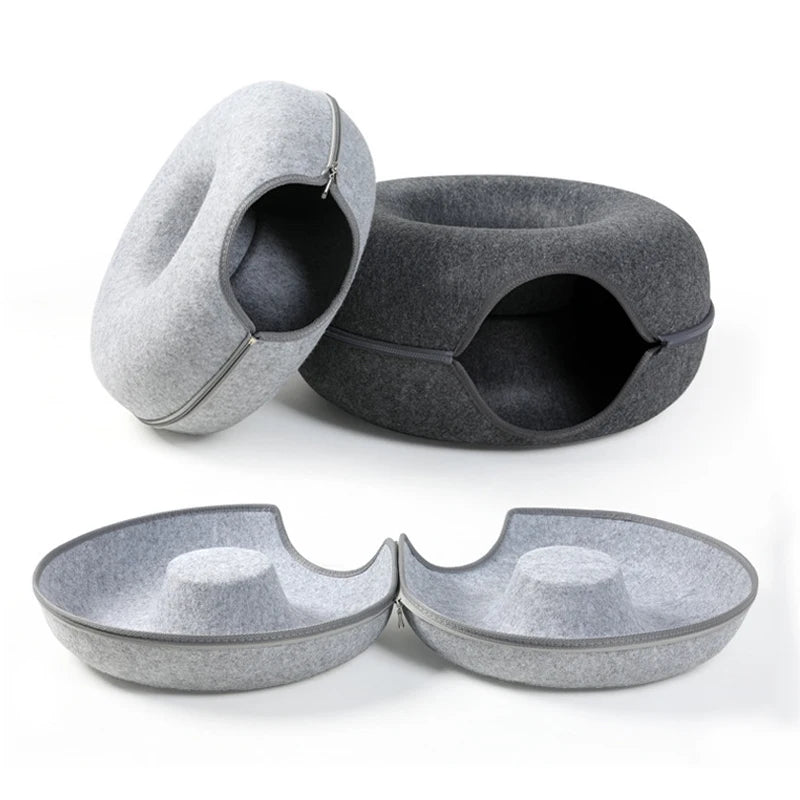 Donut Pet Cat Tunnel Bed