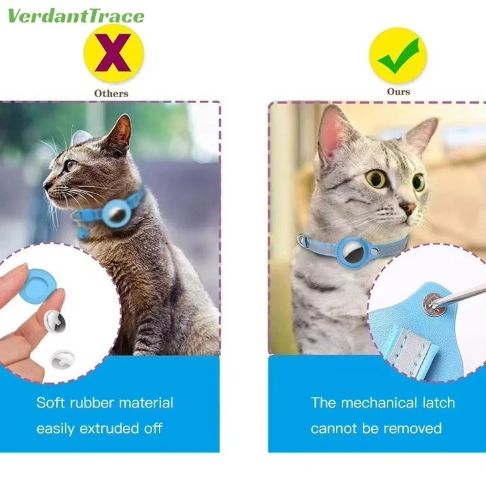 Reflective AirTag Cat Collar with Safety Breakaway & Bell