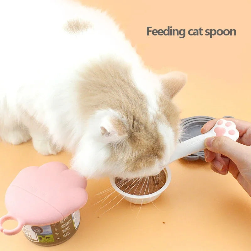 Pet Spoon Multifunctional Can Opener Wet Food Mixing Spoon Silicone