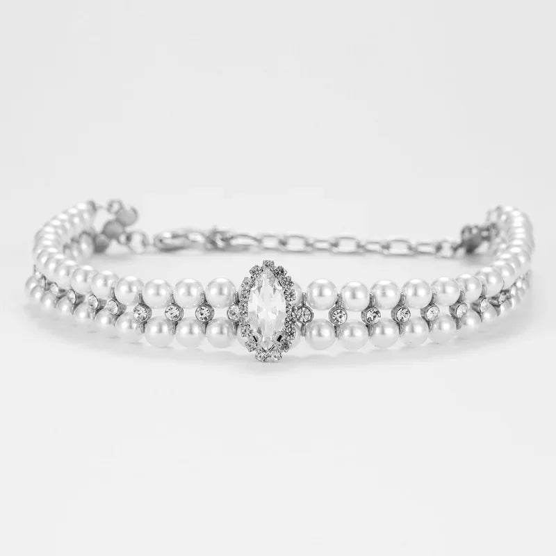Elegant Pearl & Rhinestone Collar – Chic Accessory for Small Dogs & Cats