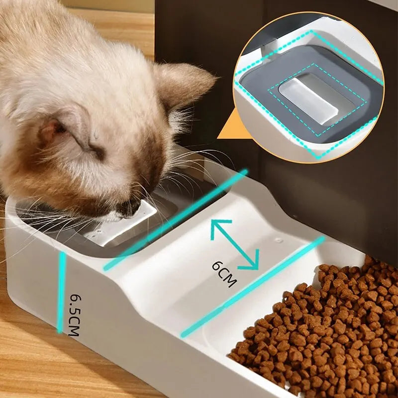 Automatic Cat Food Dispenser with Drinking Water