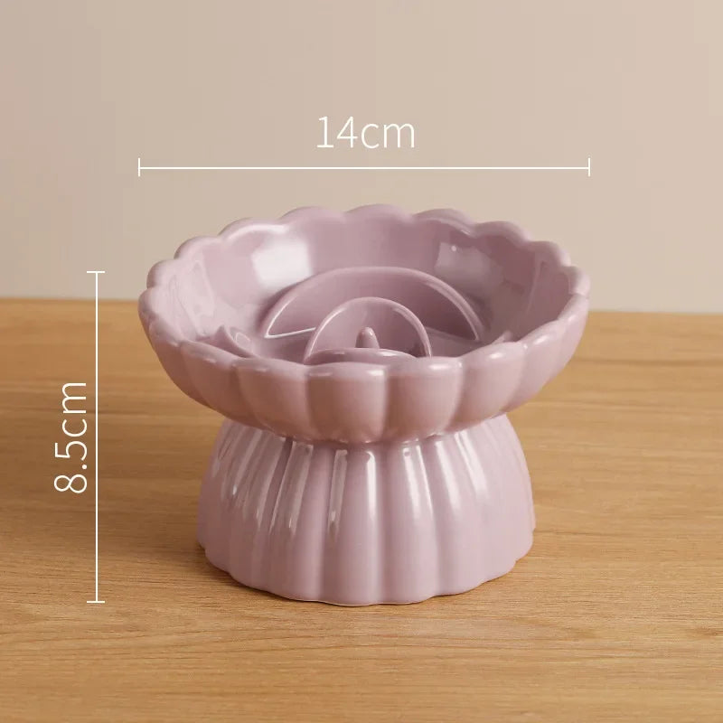 Elevated Ceramic Cat Bowl – Anti-Choking Slow Feed Design