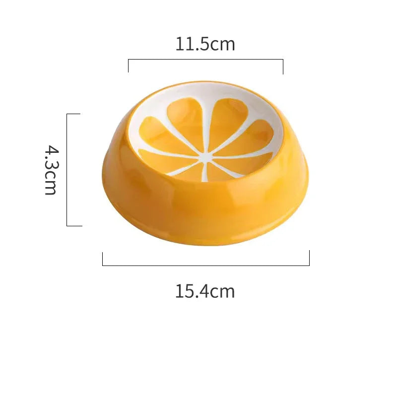 Fruit-Themed Ceramic Pet Bowls – Watermelon & Strawberry Designs