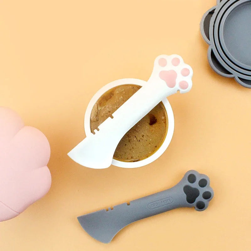 Pet Spoon Multifunctional Can Opener Wet Food Mixing Spoon Silicone