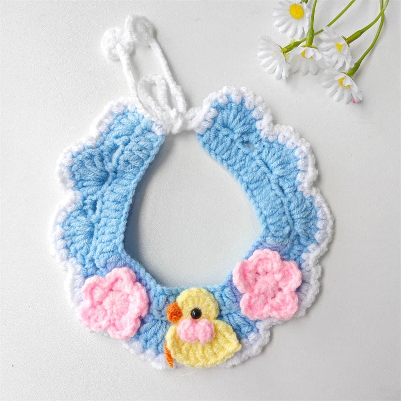 CozyFruit Handmade Knitted Neck Collar – Cute Accessories for Cats and Dogs