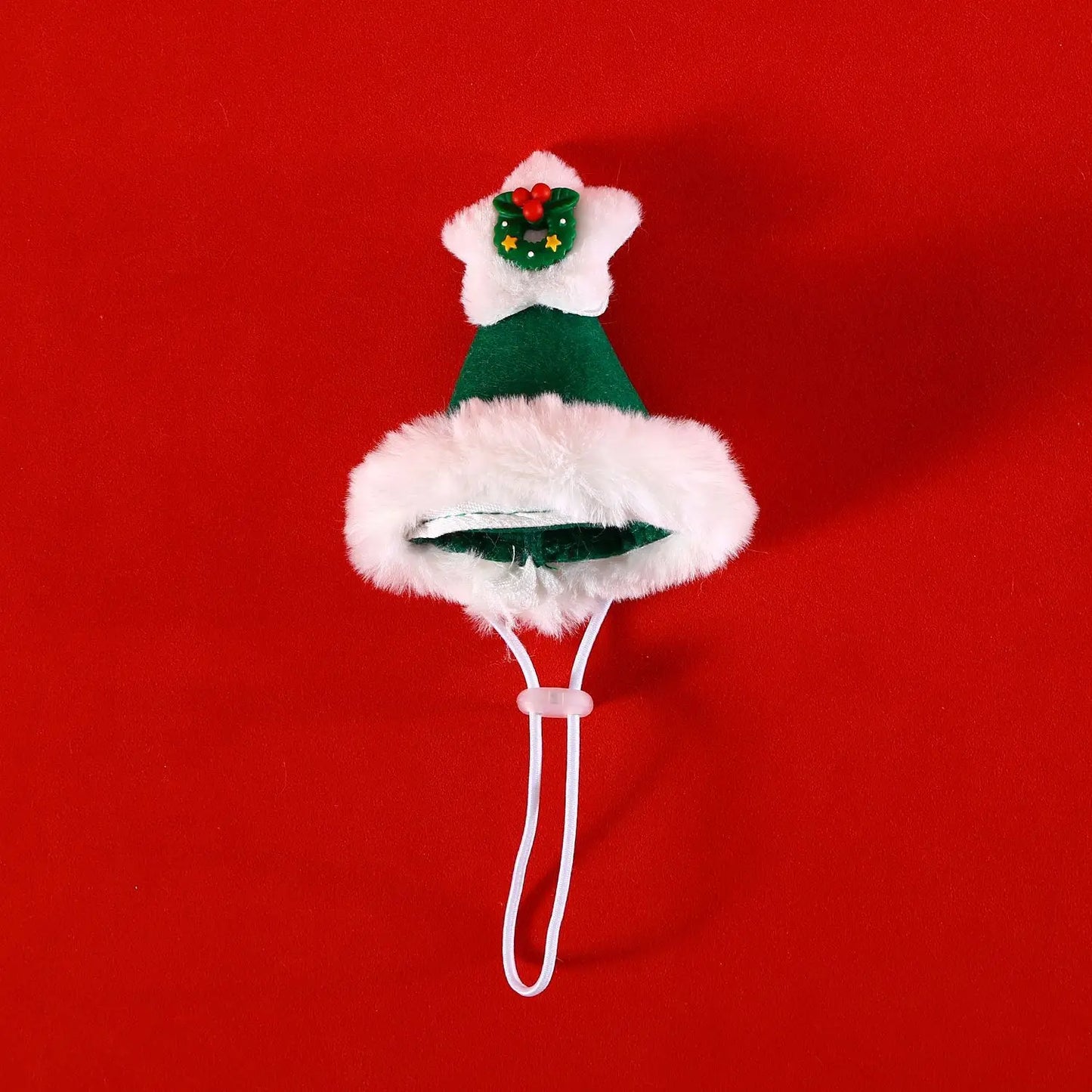 Dog Christmas Knitted Scarf with Fuzzy Pompom Puppy Cat Costume