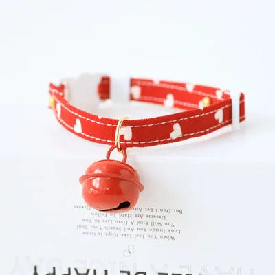 Heart-Shaped Breakaway Cat & Puppy Collar with Bell