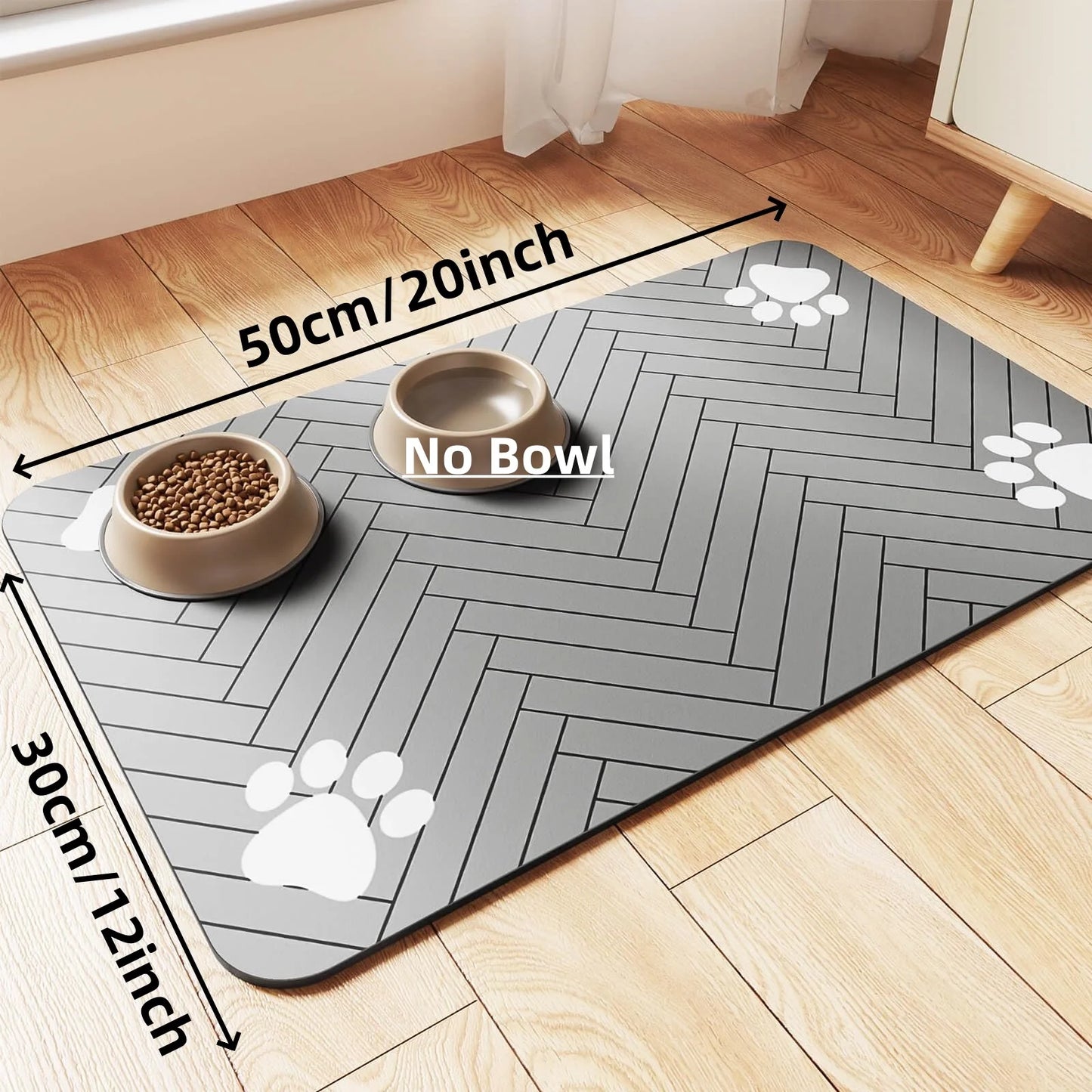 Pet Feeding Mat-Absorbent with Waterproof Rubber Backing