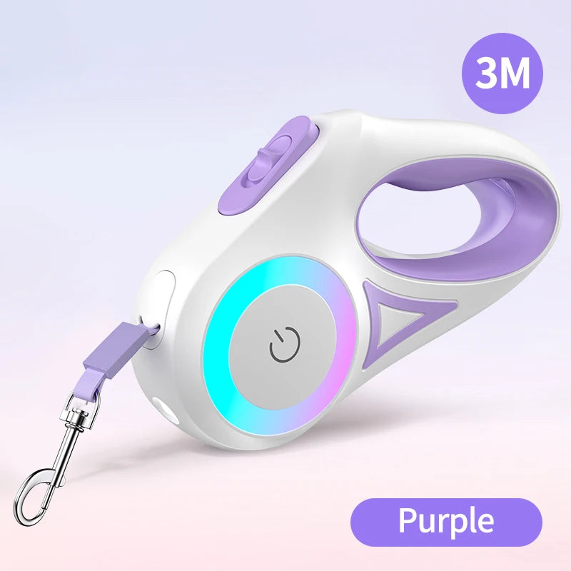 ROJECO 3M LED Retractable Dog Leash with Tangle-Free Technology