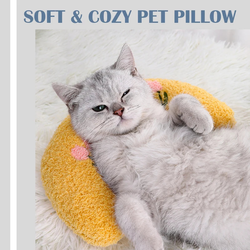 Cozy U-Shaped Neck Pillow for Cats & Puppies – Fashionable Headrest for Deep Sleep