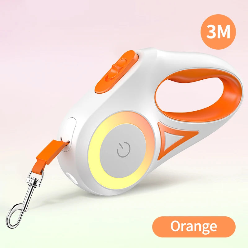 ROJECO 3M LED Retractable Dog Leash with Tangle-Free Technology